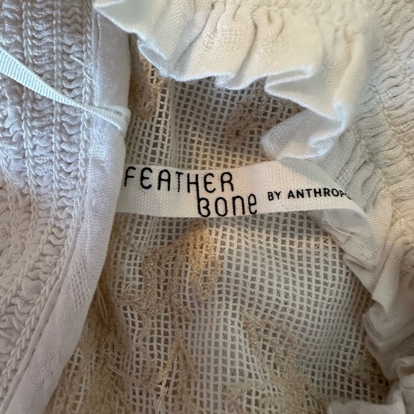 Feather Bone Anthropologie Boho Embroidered Beaded Long Sleeve Blouse Size Small - Picture 6 of 9